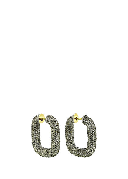 Pave Diamonds Women's Gold Earrings